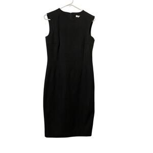 CENTRE VILLE Paris‎ Womens Black Dress LARGE Sheath Midi Length Business Party